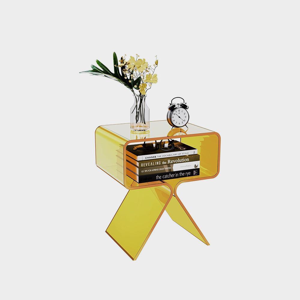 میز کناری میز پاتختی اکریلیک سولار دم با طراحی مدرن صفحه نمایش دکور خانه شفاف - تصویر 5