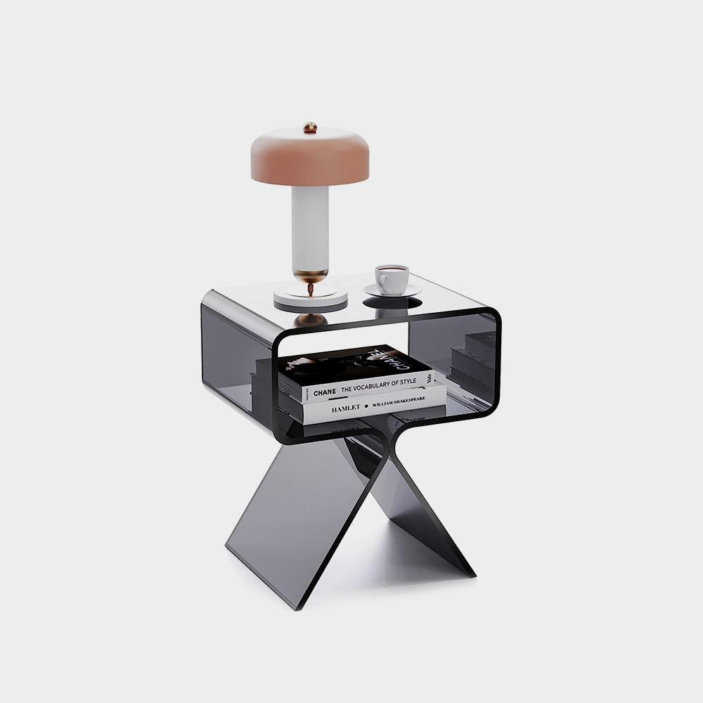 میز کناری میز پاتختی اکریلیک سولار دم با طراحی مدرن صفحه نمایش دکور خانه شفاف - تصویر 2