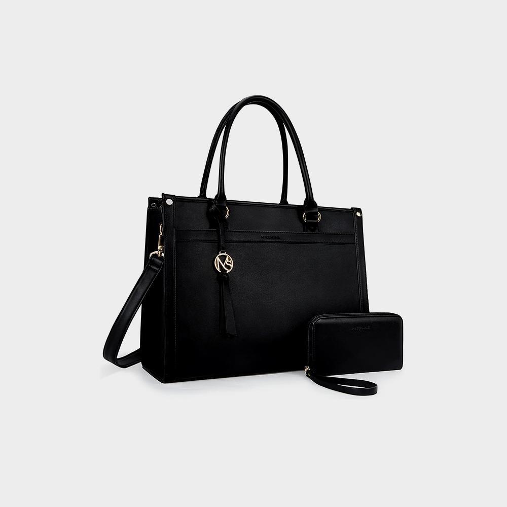 کیف لپ تاپ مینای نی کیف لپ تاپ بومی 15.6 اینچی کیف های شانه کار کیف دستی کیف دستی معمولی - تصویر 4