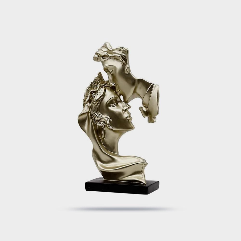 مجسمه زن و شوهر مجسمه صنایع دستی حکاکی شده عاشقانه زیور بوسیدن عاشق مجسمه رزین هنر مدرن - تصویر 4