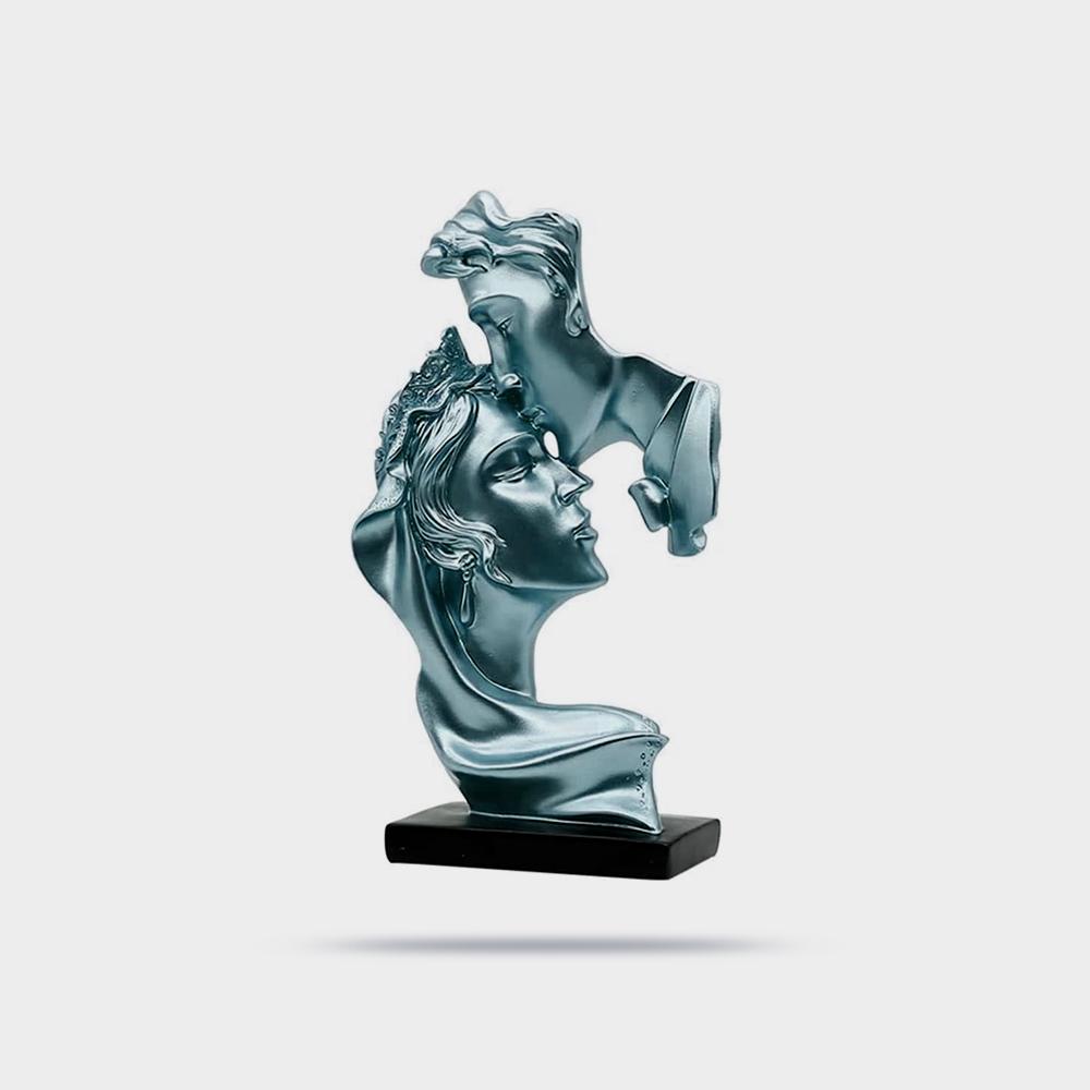 مجسمه زن و شوهر مجسمه صنایع دستی حکاکی شده عاشقانه زیور بوسیدن عاشق مجسمه رزین هنر مدرن - تصویر 3